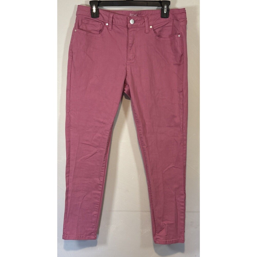 a.n.a‎ Pants 12 Pink Skinny Ankle A New Approach Solid Stretch Casual Cotton